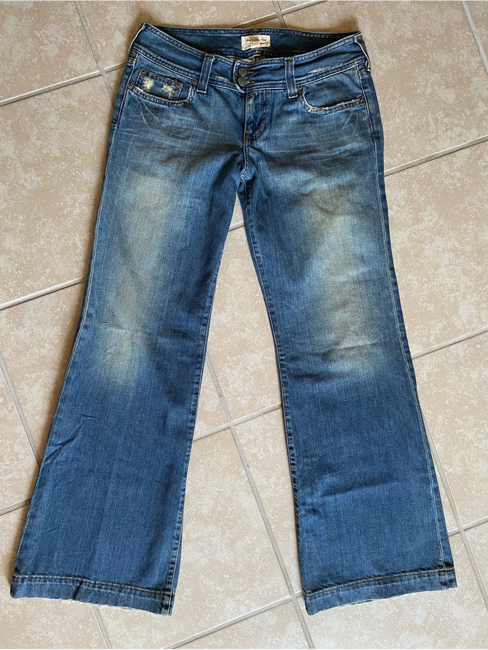 Y2k Vintage Abercrombie low rise wide flare bottom denim jeans